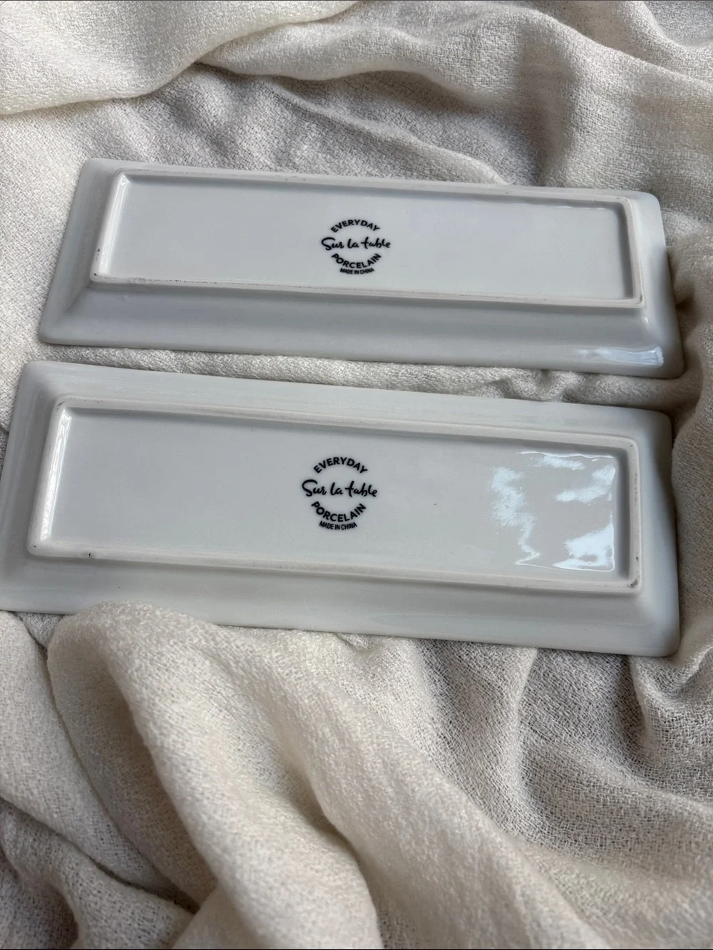 Sur La Table White Everyday Porcelain Serving Trays - Set of 2
